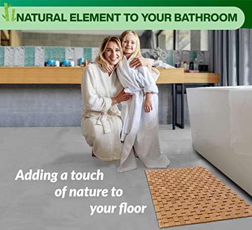ZPirates Bamboo Bath Mat - 24 x 16 x 04 Inches