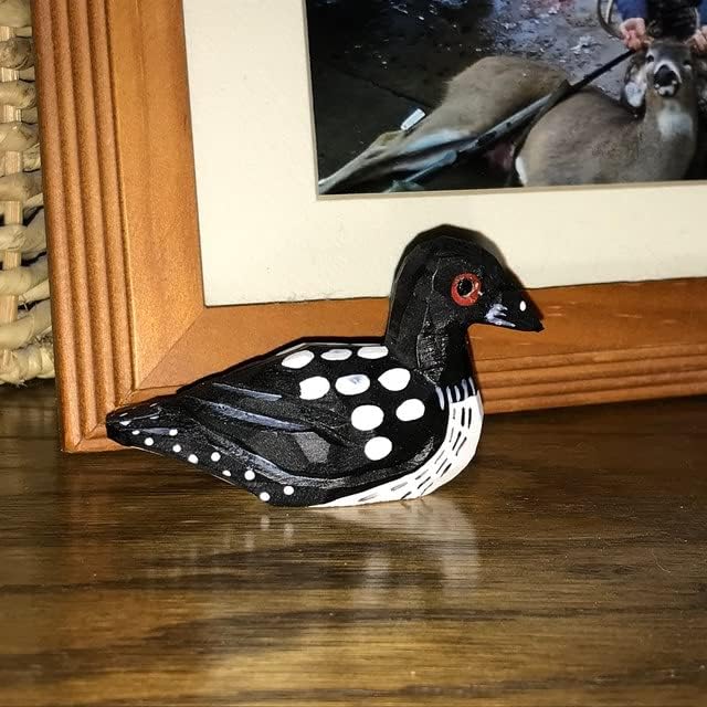Hand-Carved Common Loon Wooden Figurine