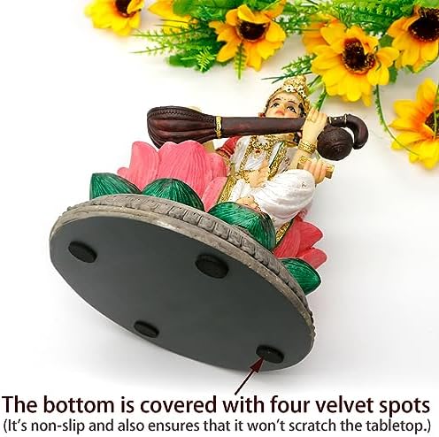 Hindu Goddess Saraswati Statue 86 Inch Handmade Decor