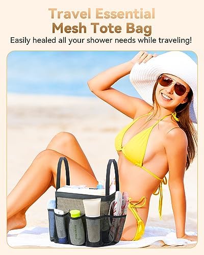 Temede Mesh Shower Caddy Tote with 8 Pockets