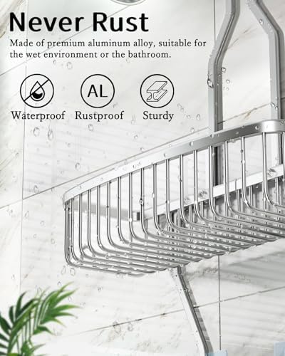 Skyapex Shower Caddy Hanging Organizer with Extra Large Shelf and 3 Tier Design