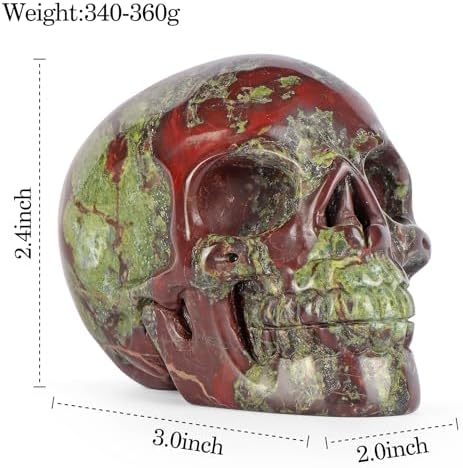 LEADGEM 30 Crystal Dragon Blood Stone Skull Statue 1