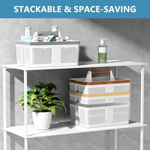 BYUNER Portable Shower Caddy with Handle and Holes