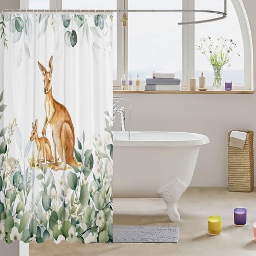 Erosebridal Cute Kangaroo Shower Curtain Set
