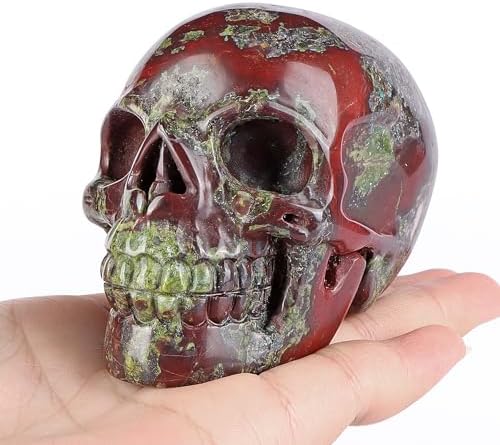 LEADGEM 30 Crystal Dragon Blood Stone Skull Statue 1