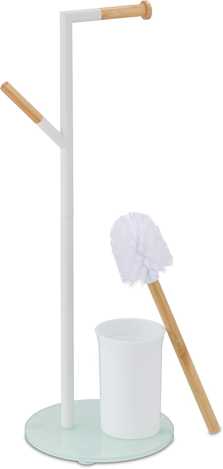 Relaxdays Toilet Roll Brush Holder Set