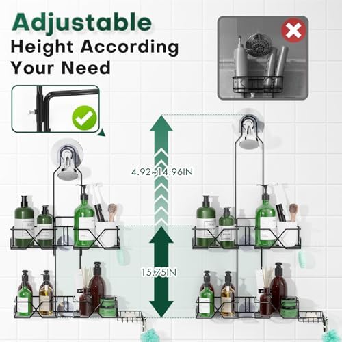 Sewulidon Upgraded Hanging Shower Caddy with Hooks and Storage