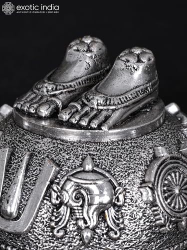 Small Superfine Brass Vishnu Charan Paduka Statue