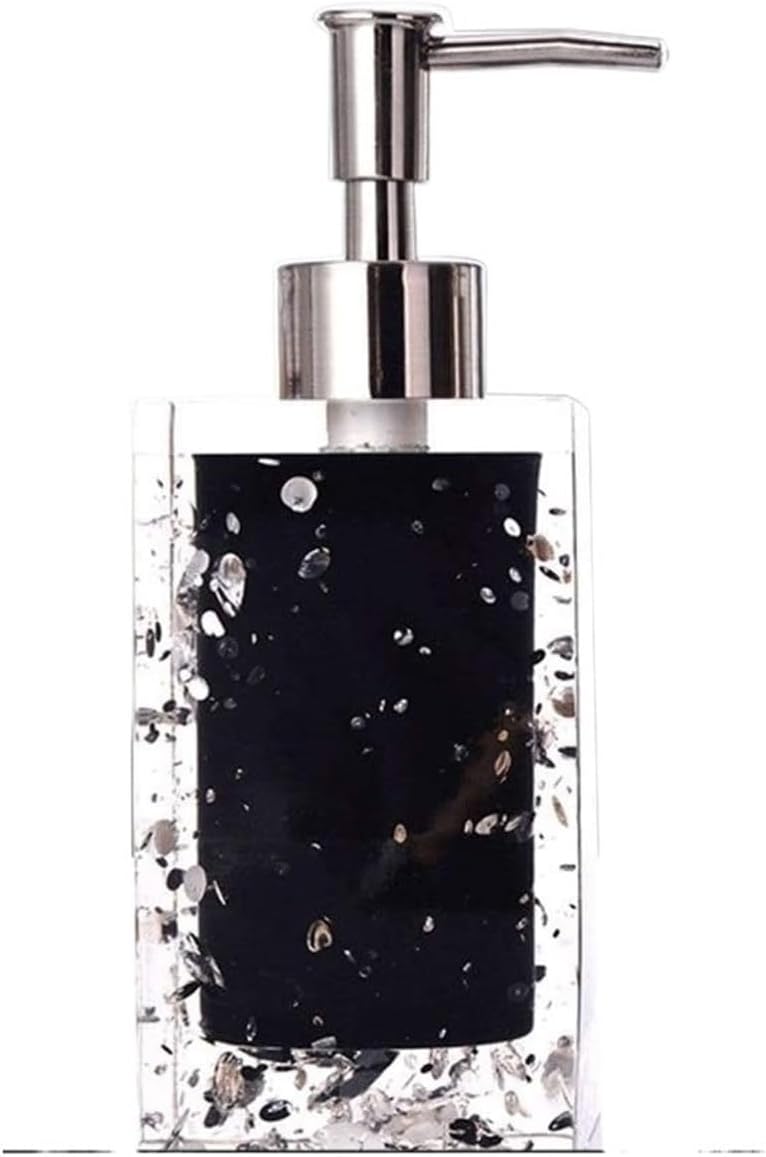 NTIYOU Countertop Soap Dispenser Glass-Like Resin Refillable Black