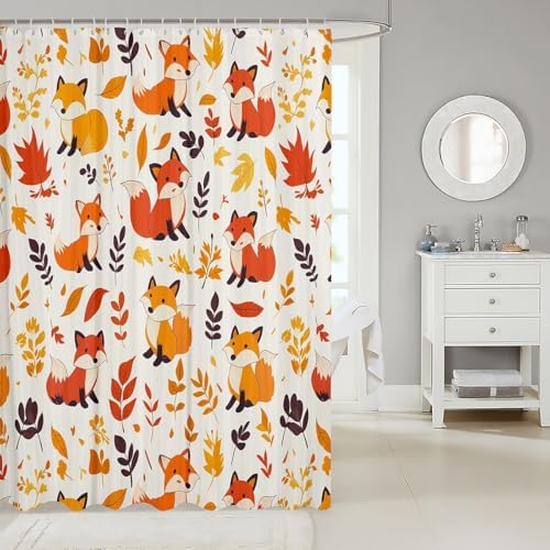 Feelyou Fox Shower Curtain Set 72x78 Nature Wildlife 1