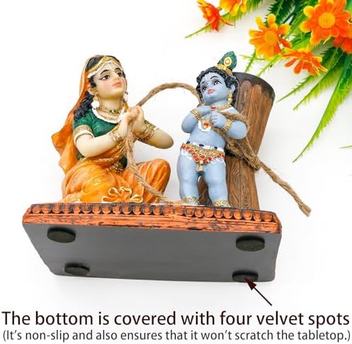 Maa Yashoda Binding Krishna Murti Statue - 51 Hand Painted Polystone