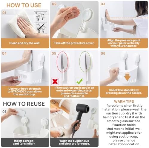 LEVERLOC Shower Caddy Suction Cup Set with 3 Holders