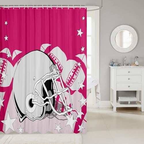 Erosebridal Sports Shower Curtain Set for Kids Boys Girls American Football