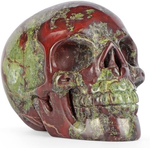 LEADGEM 30 Crystal Dragon Blood Stone Skull Statue 1