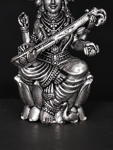 Exotic India Small Superfine Saraswati Brass Statue