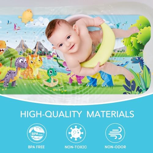 SHUCHING Dinosaur Bath Mat 40 X 16 Inch Non Slip