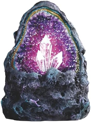ICE ARMOR 5 Inch Purple Faux Crystal Geode LED Statue