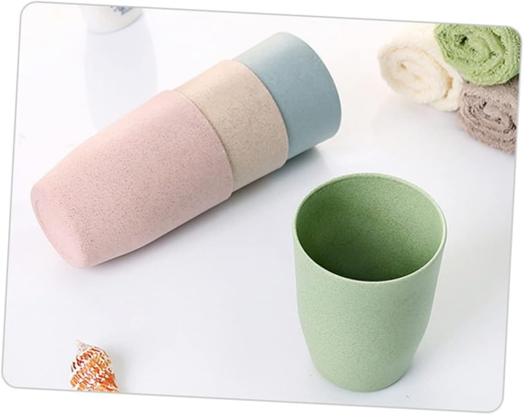 COOLHIYA Wheat Straw Tooth Cup for Bath