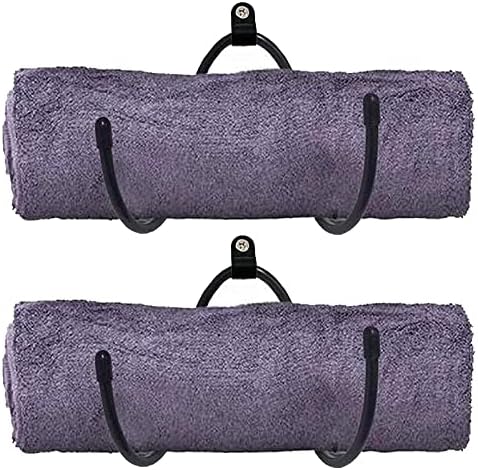 AUXPhome Wall Mount Towel Rack 2PK Black