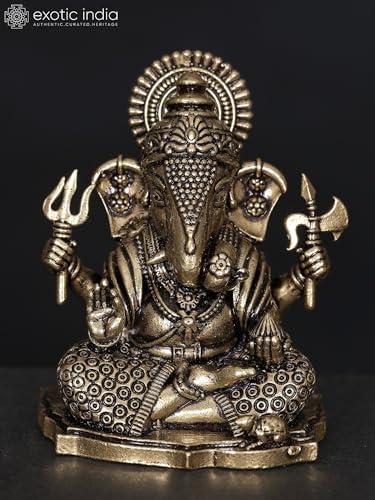 Small Superfine Ganesha Brass Statue for Home Pooja