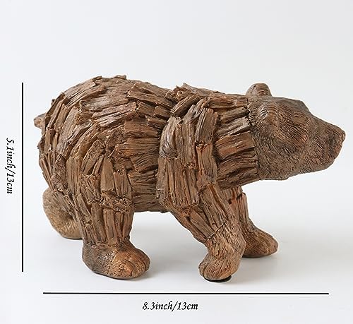 Hymmah Brown Bear Statue Rustic Home Decor