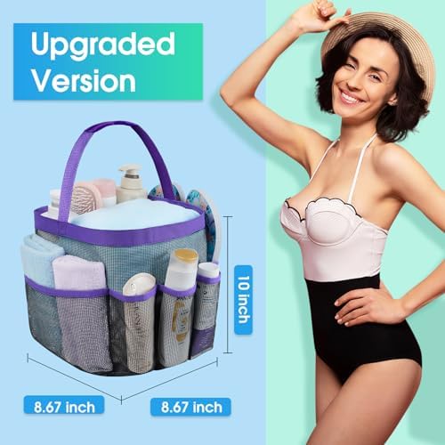 Attmu Portable Mesh Shower Caddy with 8 Pockets