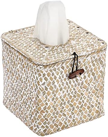 Sumnacon Seagrass Tissue Box Cover with Lid