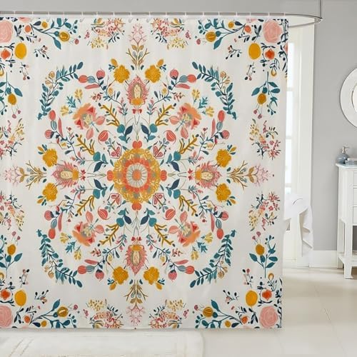 Feelyou Kids Boho Aztec Shower Curtain Set 72x72