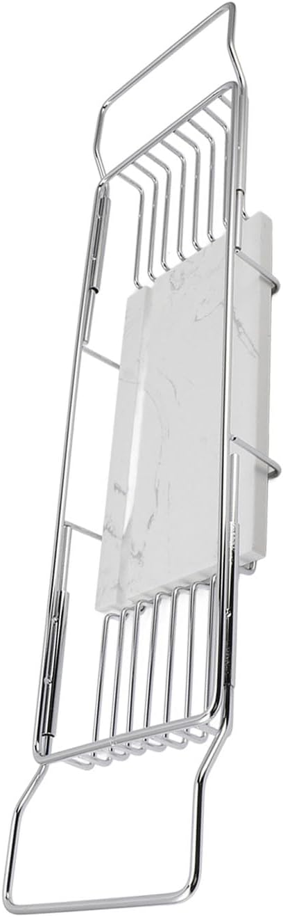 Fafeicy Metal Marble Bathtub Rack - Space Saving Multi Functional