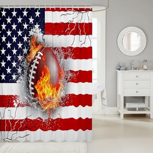 Feelyou Football Football Shower Curtain Set for Kids