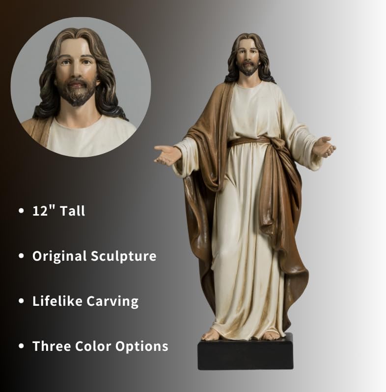 12 Inch Hand Painted Jesus Statue Religious Home Decor