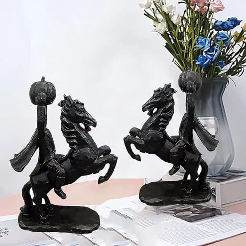 Fdit 22cm Headless Horseman Halloween Statue