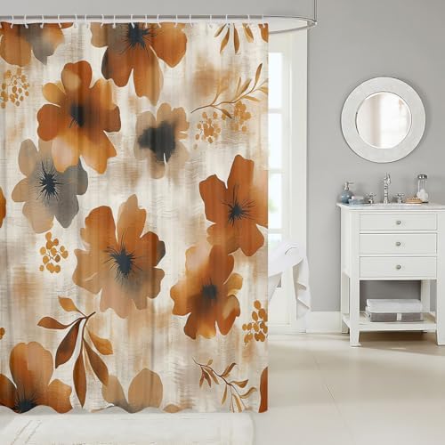 Feelyou 78 L x 72 W Floral Shower Curtain Set