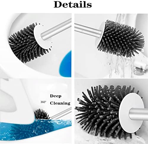 GYDMEG Toilet Brush Set with Holder and Silicone Head