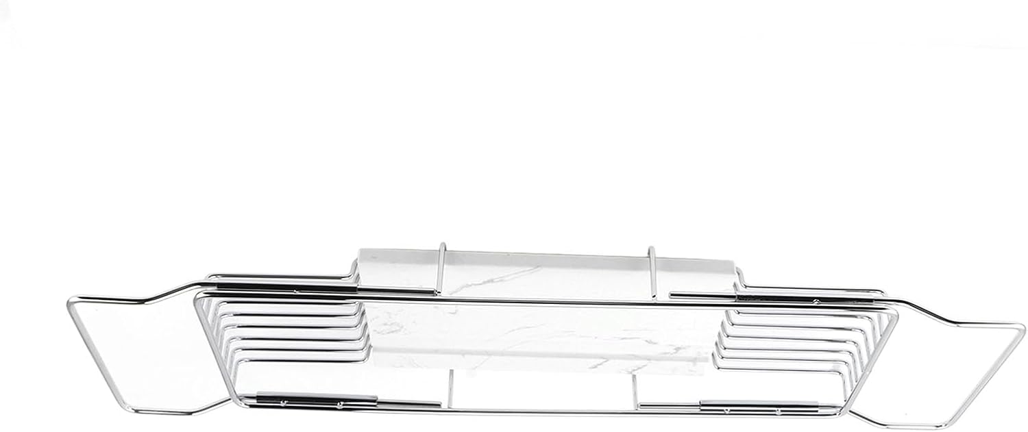 Fafeicy Metal Marble Bathtub Rack - Space Saving Multi Functional