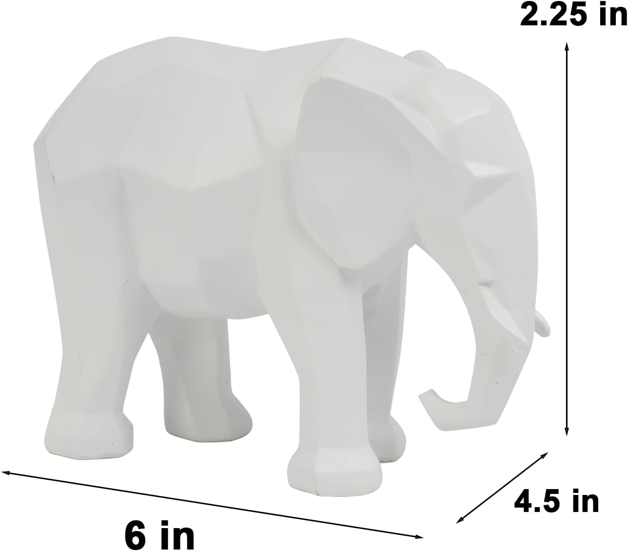 Cynkeyee Elephant Figurine Statue - Modern Minimalist Home Decor