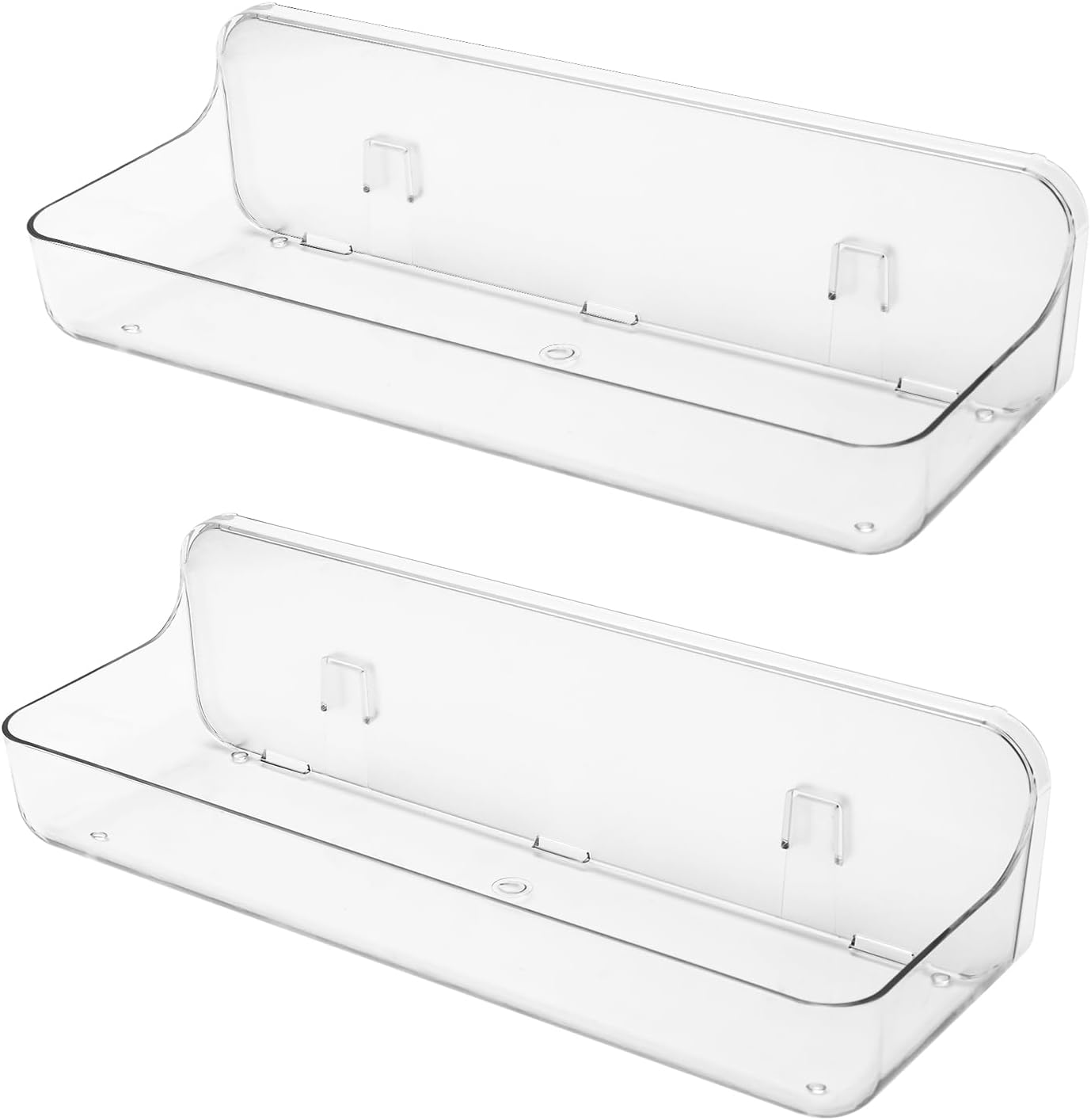 2pc Acrylic Wall Mount Organizer with Self Adhesive Tape