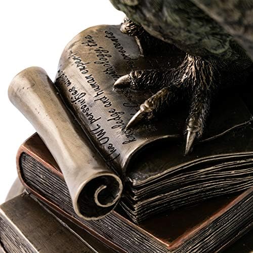 Top Collection Eagle Owl Book Statue - 875-Inch Cold Cast Bronze Collectible