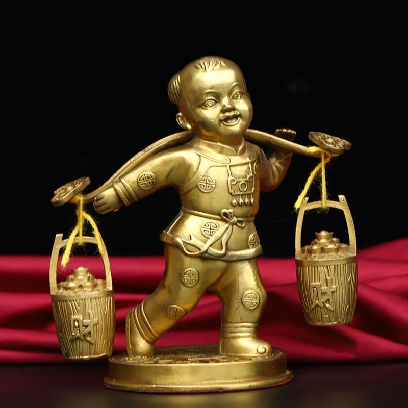 Ecqizer Feng Shui Wealth Child Statue Decor