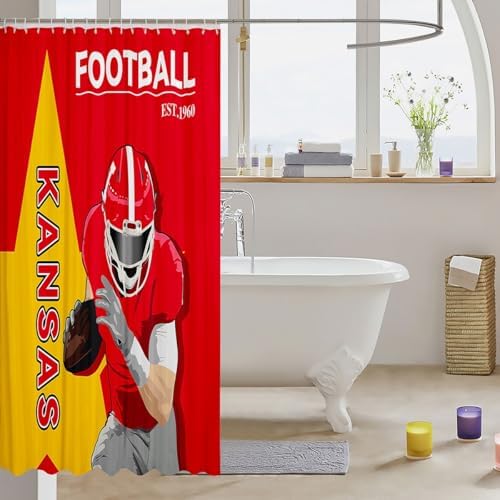 Feelyou Football Bath Curtain Set 72x84