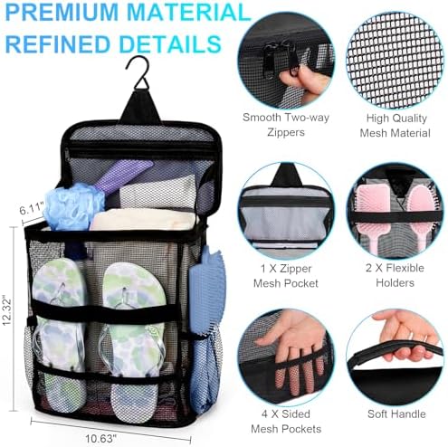 NOBLIGOAL Large Capacity Mesh Shower Caddy Portable Travel Bag