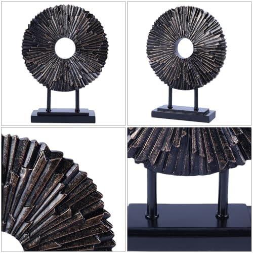 CECKQUE Minimalist Round Black Statue Home Decor