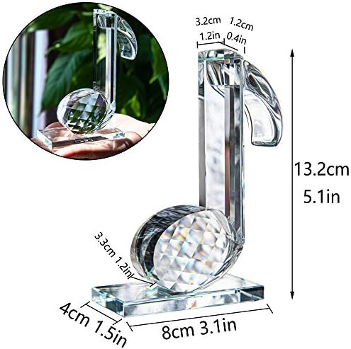 QFkris Crystal Eighth Note Figurine 5 Inch Statue