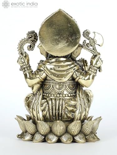 Exotic India Small Superfine Ganesha Brass Statue