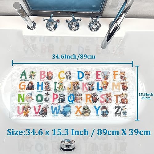 ShineCozy Cartoon Kids Bath Mat - Non Slip 35x16 Inch XL