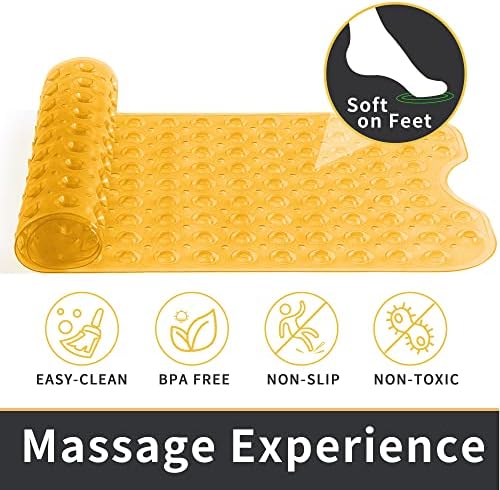 ROSMARUS Non-Slip Shower Mat 16x39 Inch Yellow