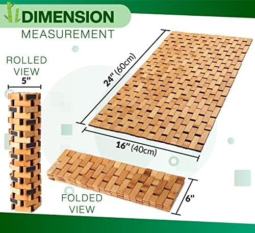 ZPirates Bamboo Bath Mat - 24 x 16 x 04 Inches