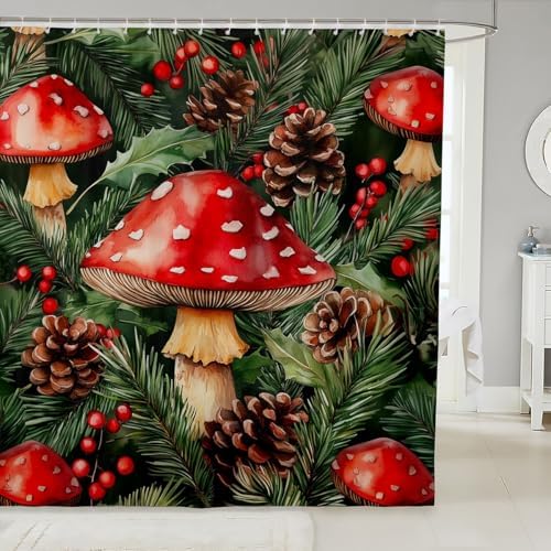 Feelyou Wild Mushroom Stuff Bath Curtain Set