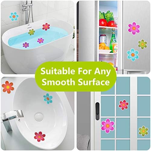 Hebayy 10 Pack Non-Slip Flower Bath Deco Stickers
