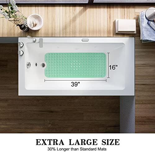 Linoows Non-Slip Bathtub Mat 39 x 16 Inch Pale Green